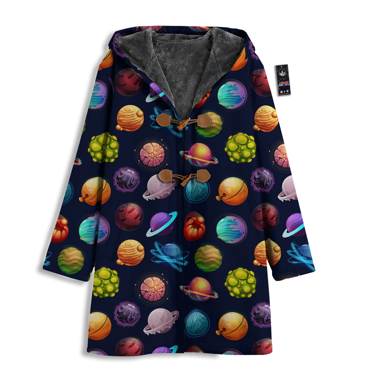 Futuristic Planets And Stars Colorful Print Pattern Men's Windbreaker Jacket-grizzshop