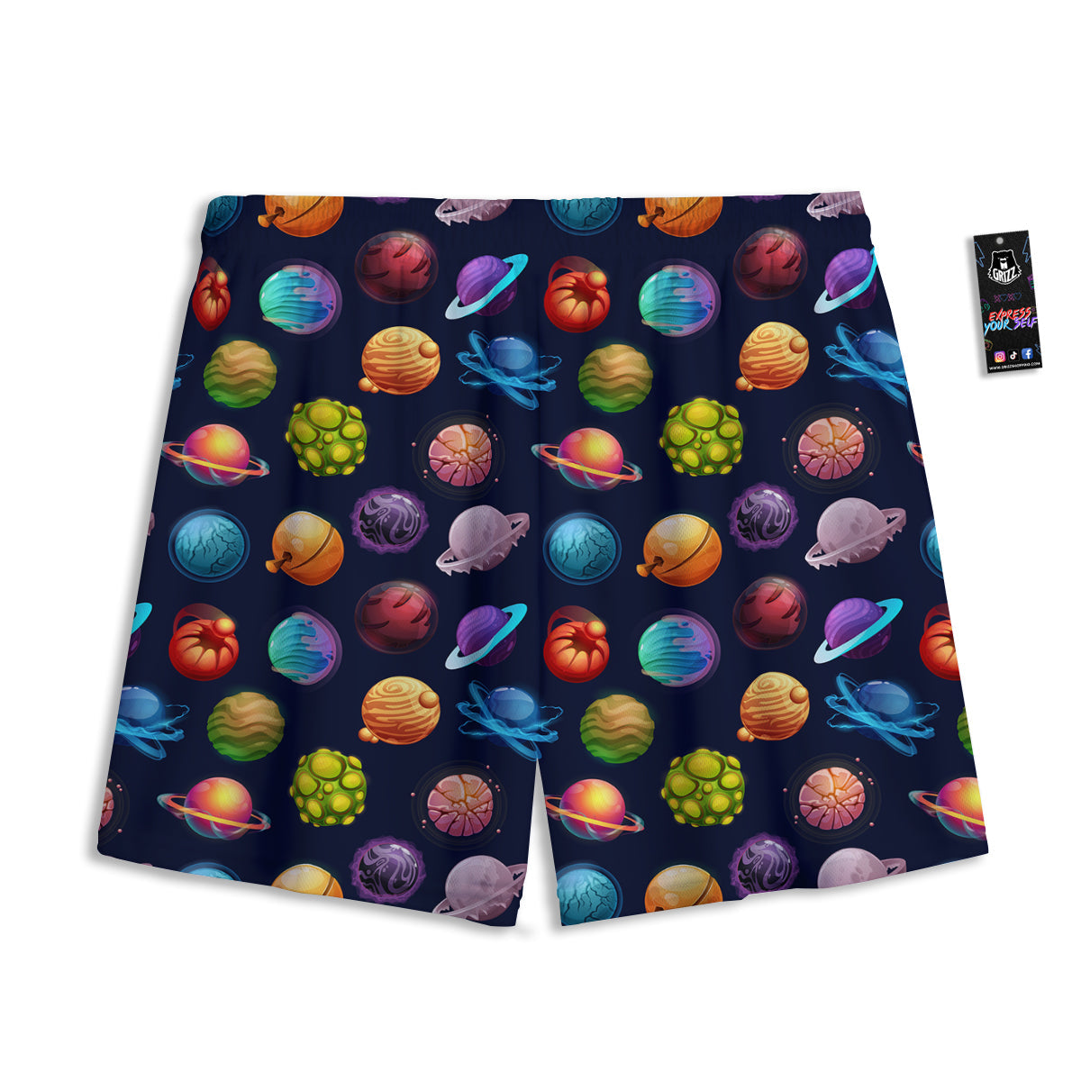 Golden Cat Tartan Print Pattern Mesh Shorts