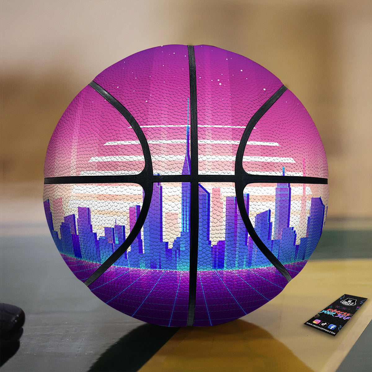 Futuristic City Print Basketball