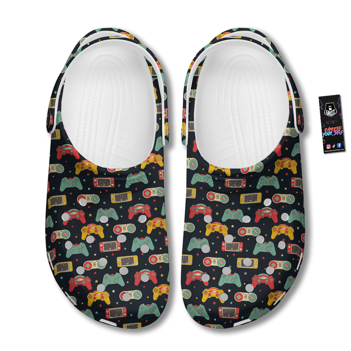 Gadgets Video Game Print Pattern Clog-grizzshop