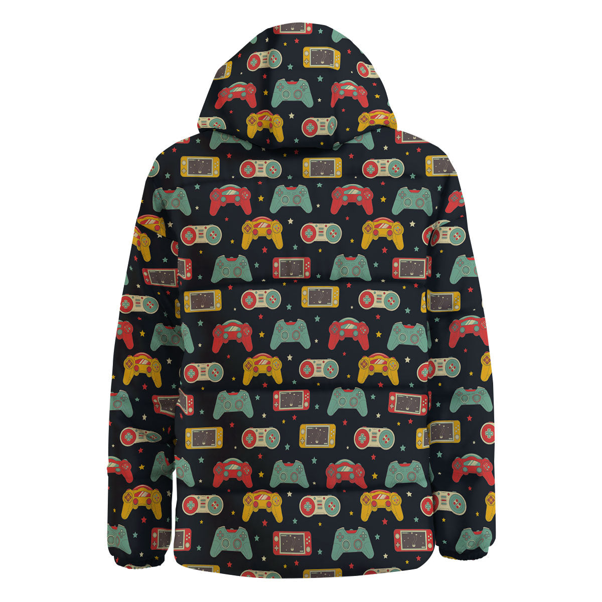 Gadgets Video Game Print Pattern Down Jacket-grizzshop