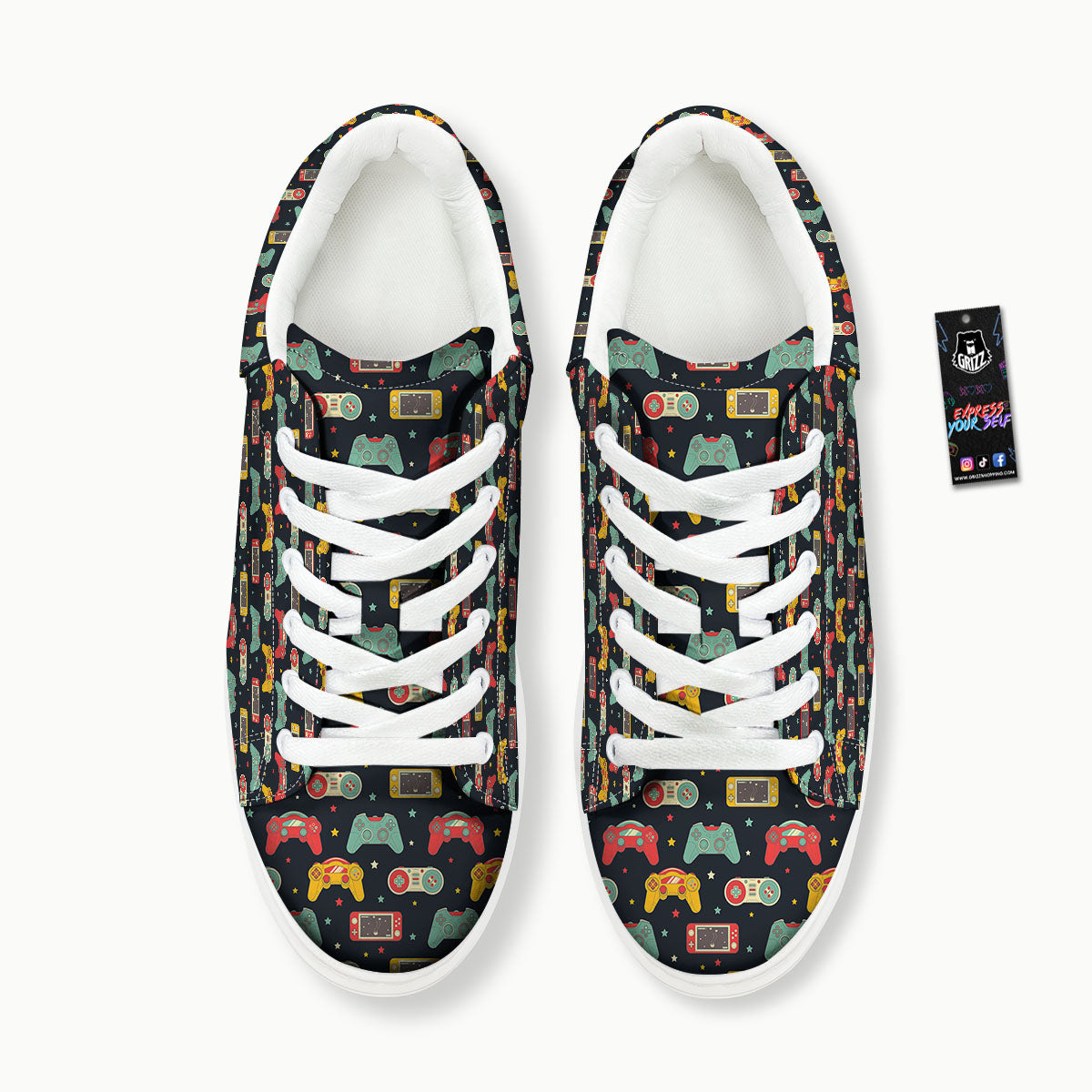 Gadgets Video Game Print Pattern Platform Shoes-grizzshop