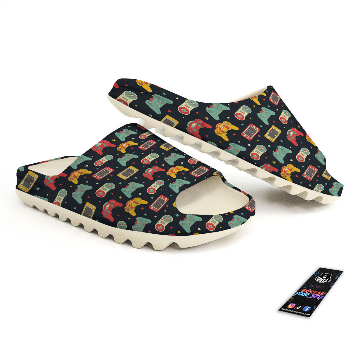 Gadgets Video Game Print Pattern Sandals-grizzshop