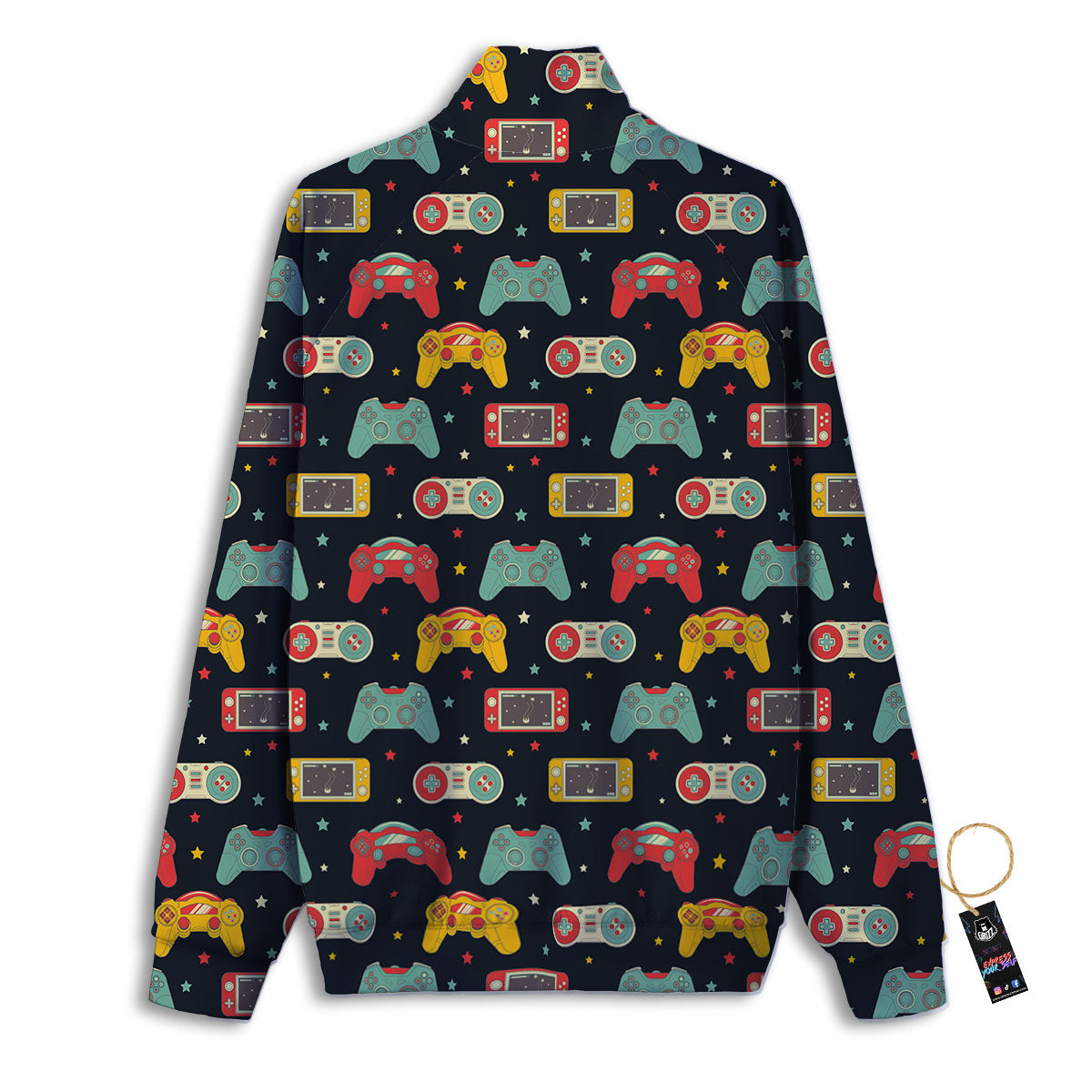 Gadgets Video Game Print Pattern Track Jacket-grizzshop