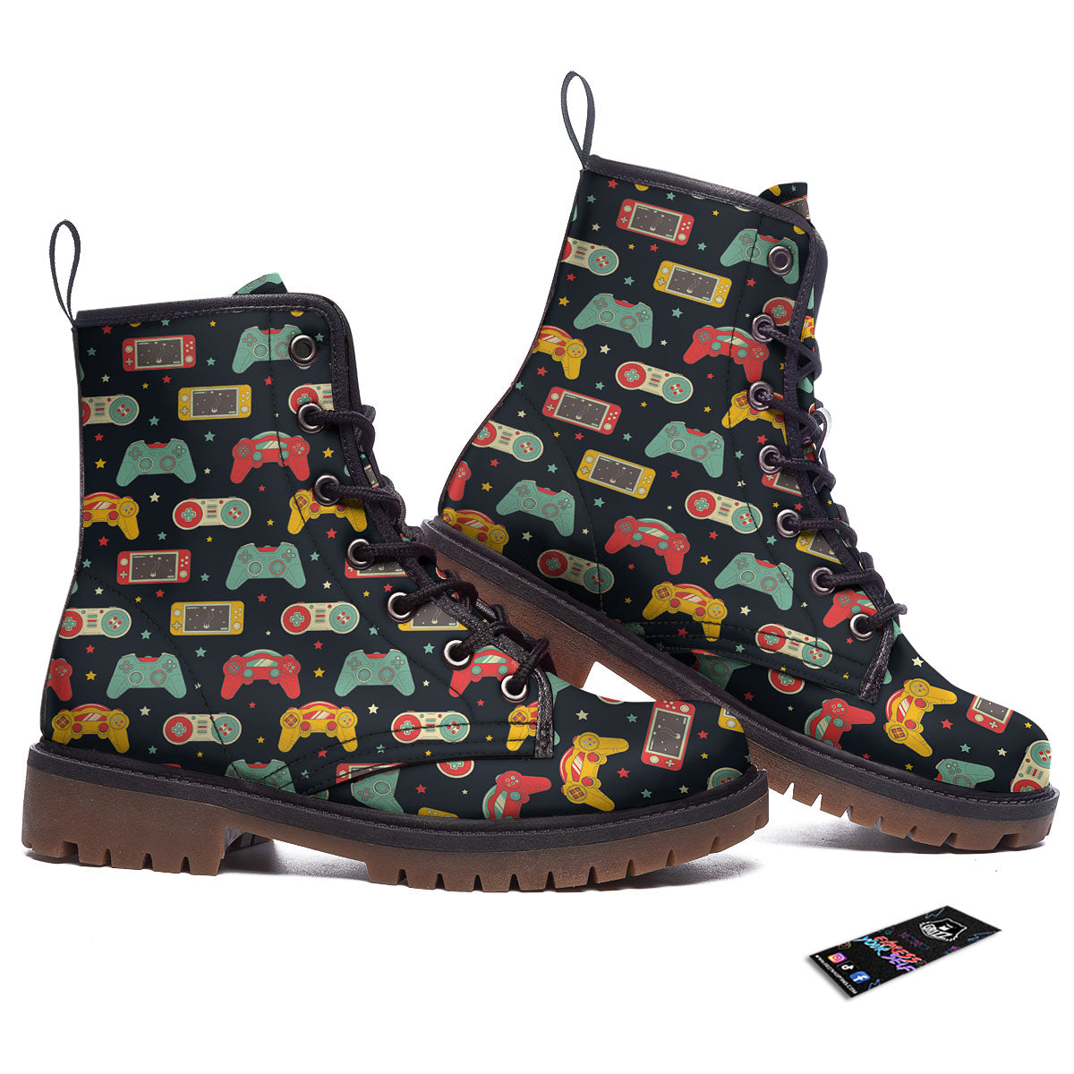 Gadgets Video Game Print Pattern Work Boots-grizzshop