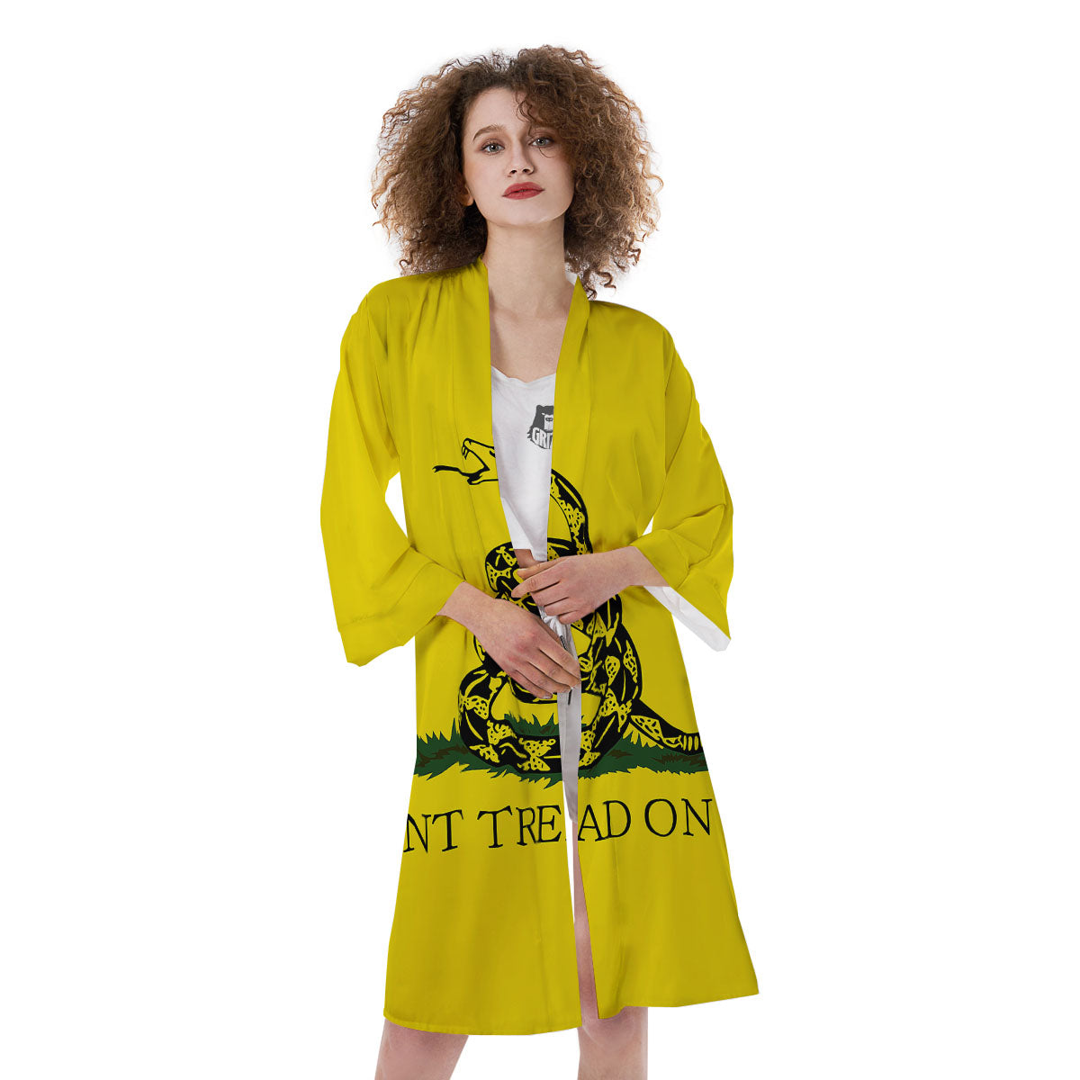 Gadsden Flag Don't Tread On Me Print Kimono-grizzshop