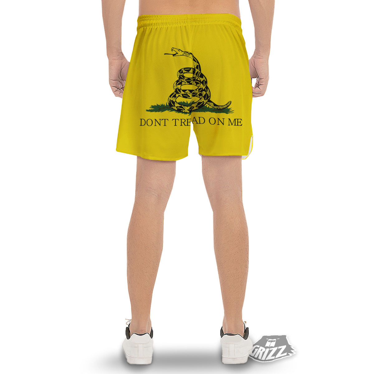 Gadsden Flag Don't Tread On Me Print Men's Gym Shorts-grizzshop