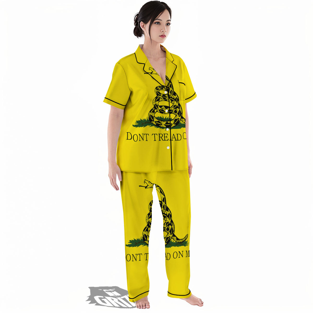 Gadsden Flag Don't Tread On Me Print Women's Pajamas Set-grizzshop