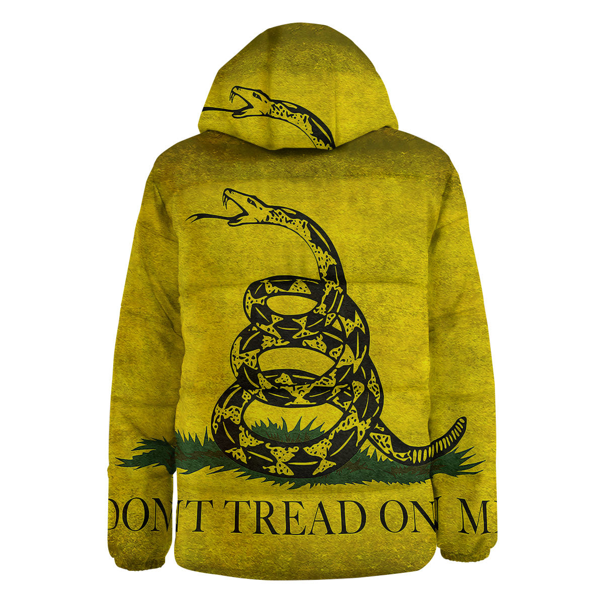 Gadsden Flag Grunge Print Down Jacket-grizzshop