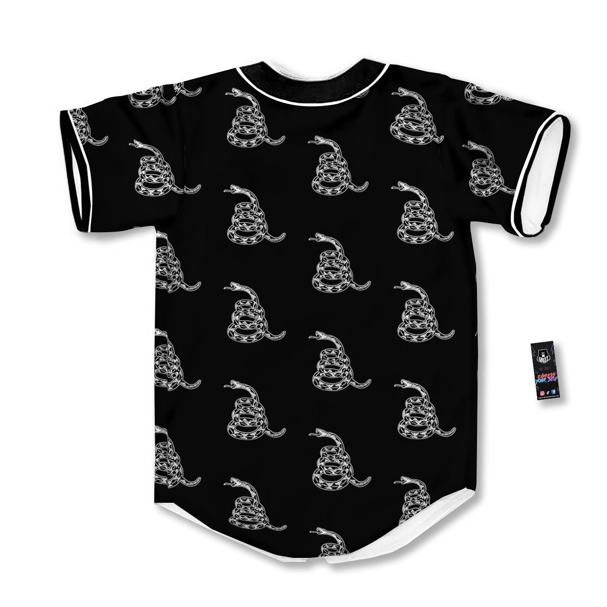 Gadsden Flag Symbol Print Pattern Baseball Jersey-grizzshop