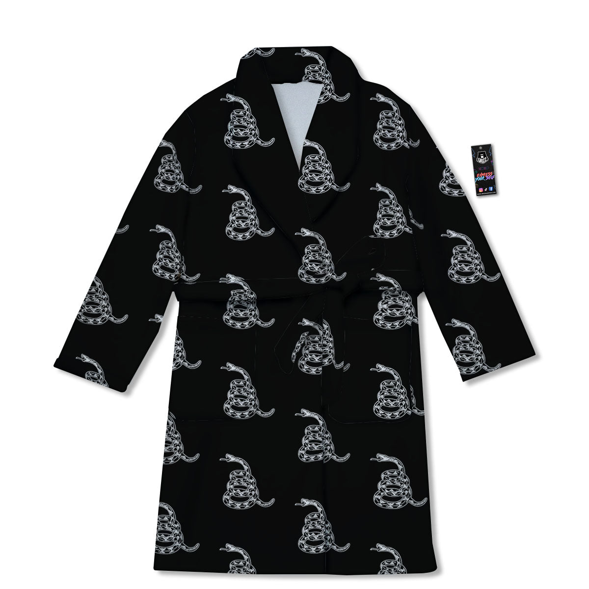 Gadsden Flag Symbol Print Pattern Bathrobe-grizzshop