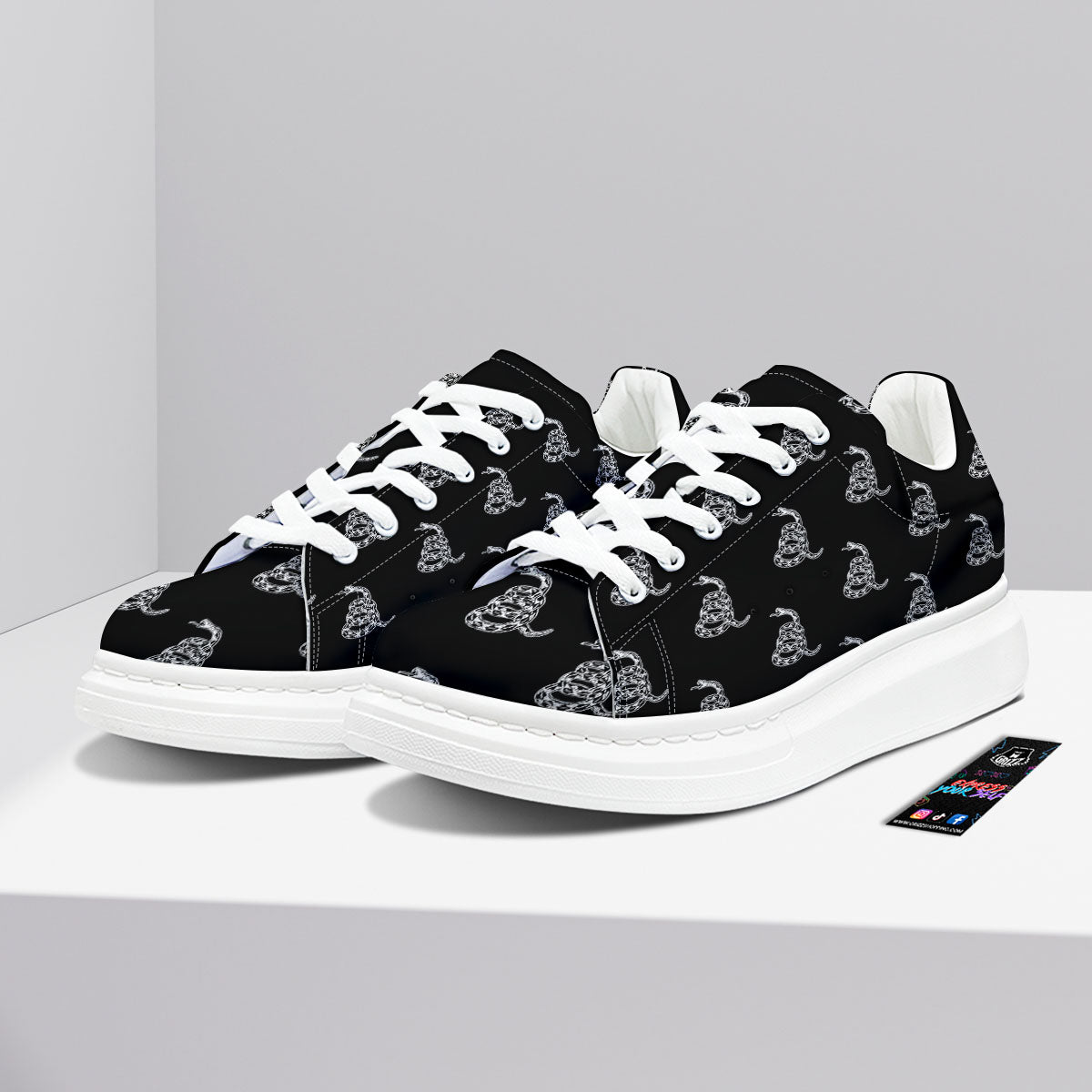 Gadsden Flag Symbol Print Pattern Platform Shoes-grizzshop