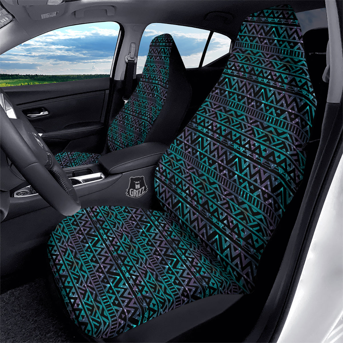 Galaxy Aztec Tribal Print Pattern Car Seat Covers-grizzshop