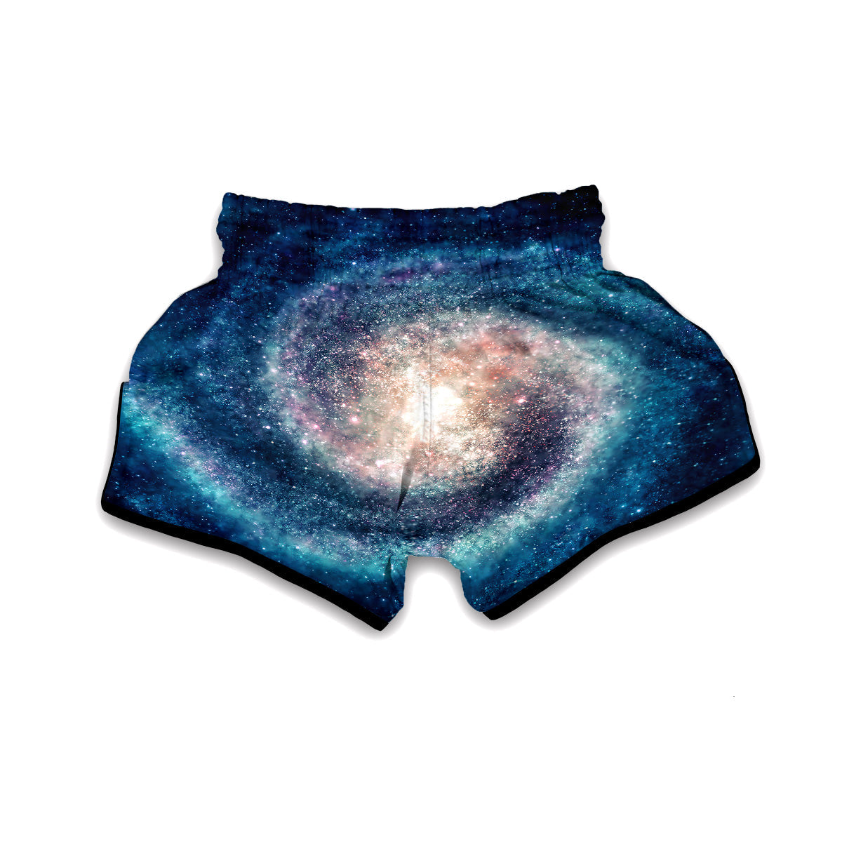 Galaxy Blue Milky Way Space Print Muay Thai Boxing Shorts-grizzshop