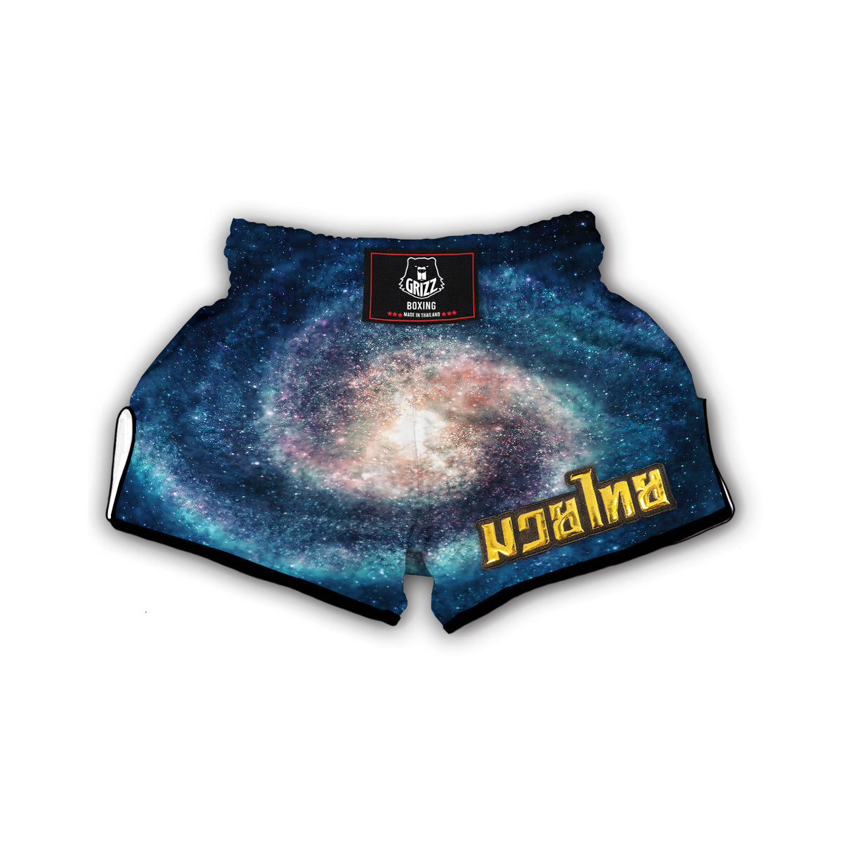 Galaxy Blue Milky Way Space Print Muay Thai Boxing Shorts-grizzshop