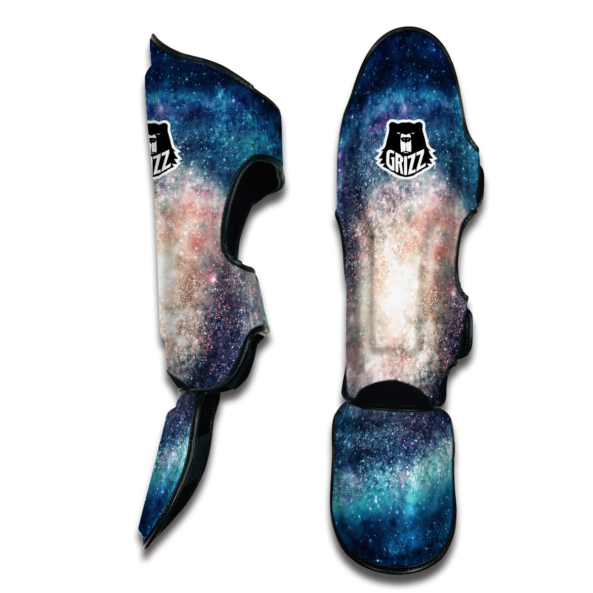 Galaxy Blue Milky Way Space Print Muay Thai Shin Guards-grizzshop