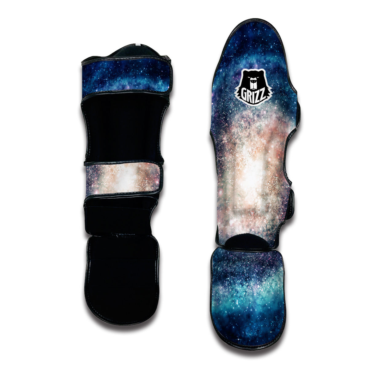 Galaxy Blue Milky Way Space Print Muay Thai Shin Guards-grizzshop