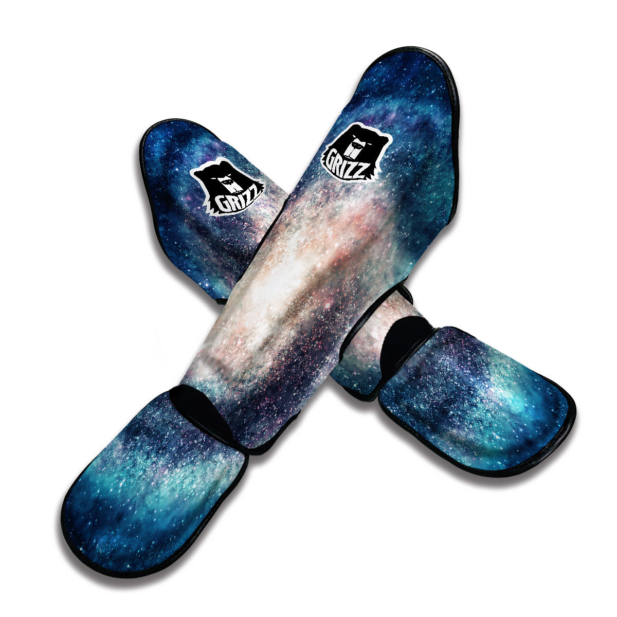 Galaxy Blue Milky Way Space Print Muay Thai Shin Guards-grizzshop