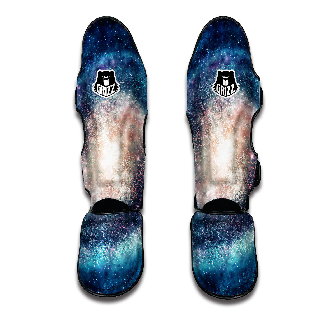 Galaxy Blue Milky Way Space Print Muay Thai Shin Guards-grizzshop