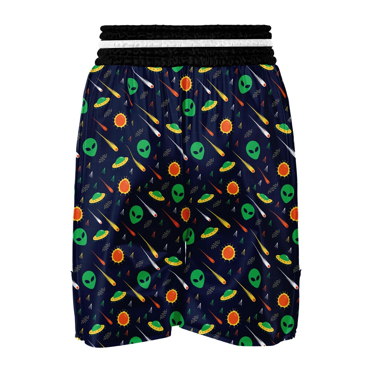 Galaxy Comet Alien Ufo Pattern Print Boxing Shorts-grizzshop