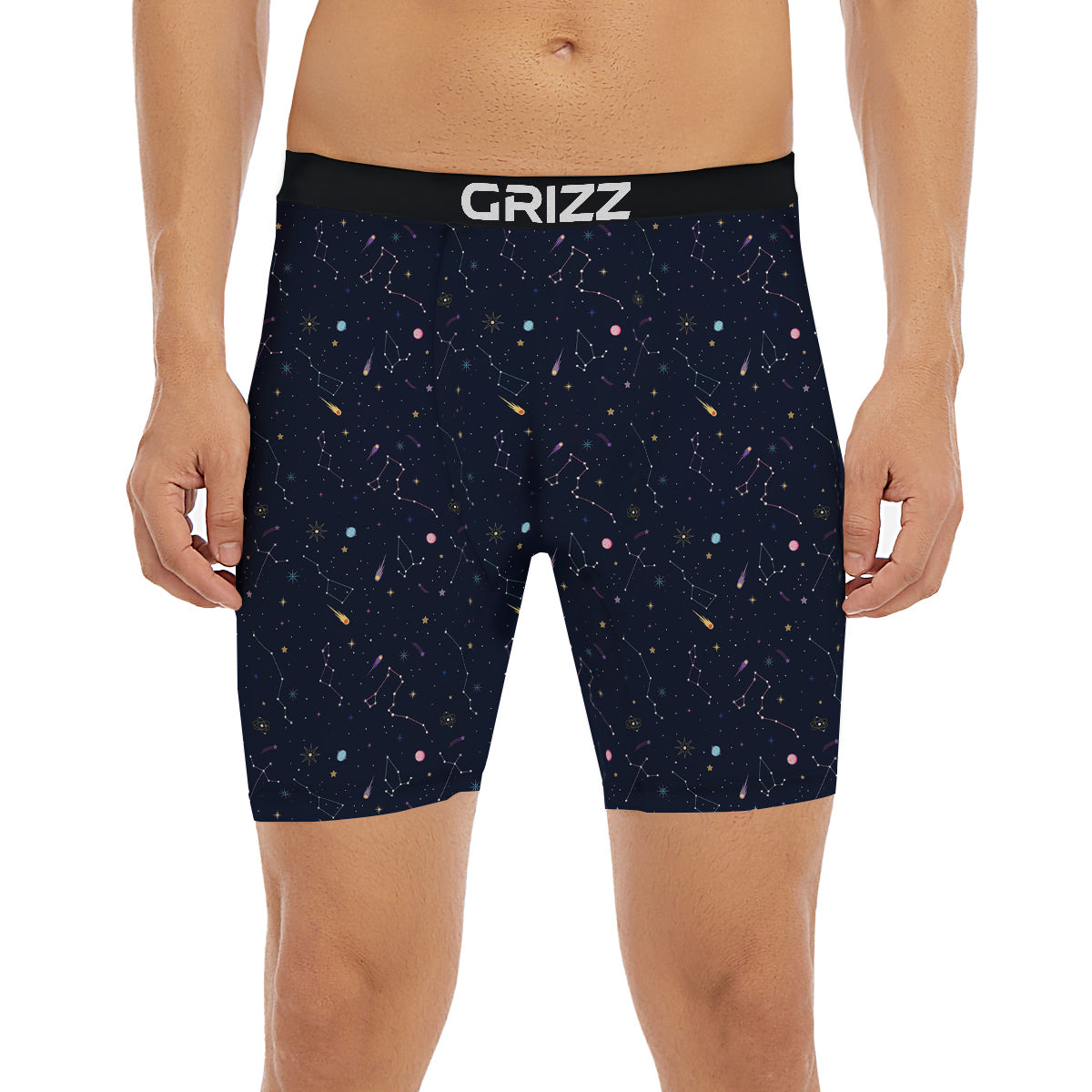 Galaxy Constellation Print Pattern Boxer Briefs-grizzshop