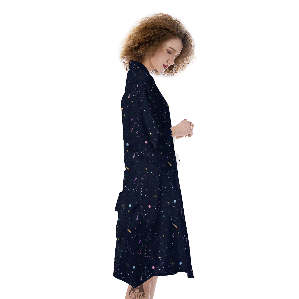Galaxy Constellation Print Pattern Kimono-grizzshop
