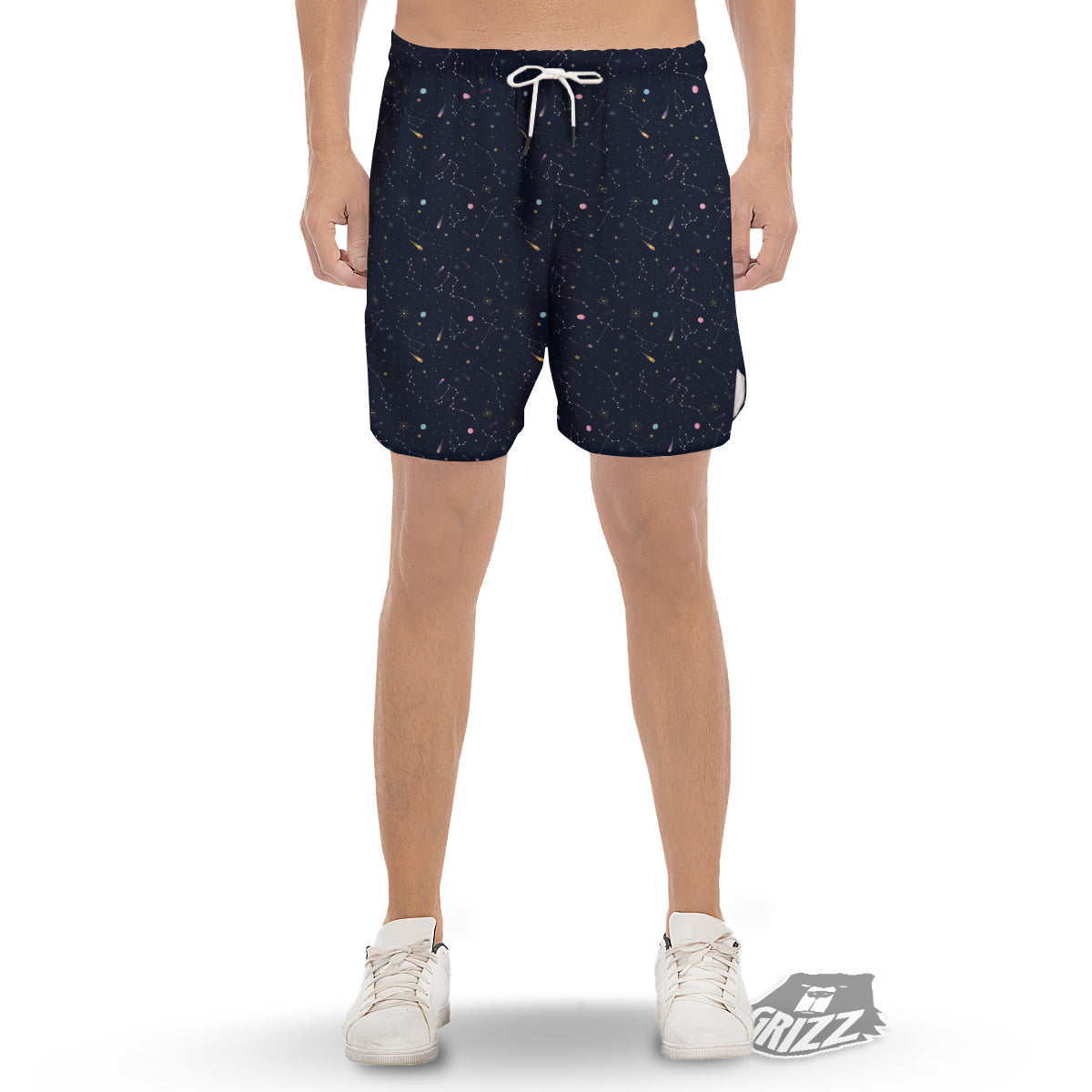 Galaxy Constellation Print Pattern Men's Gym Shorts-grizzshop