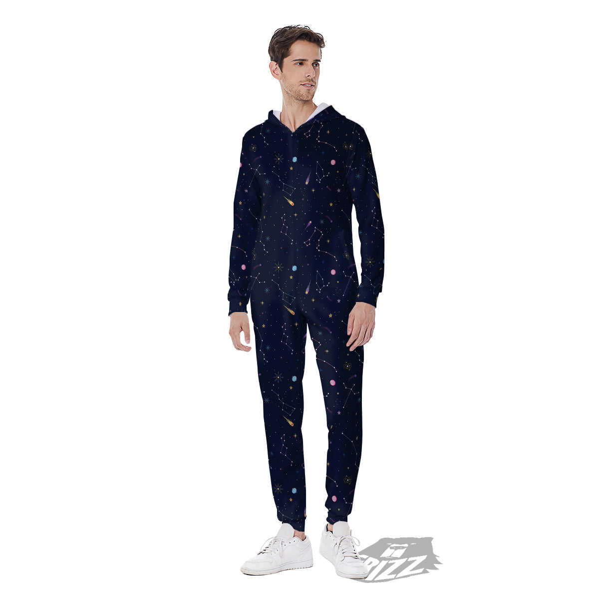 Galaxy Constellation Print Pattern Men's Jumpsuit-grizzshop