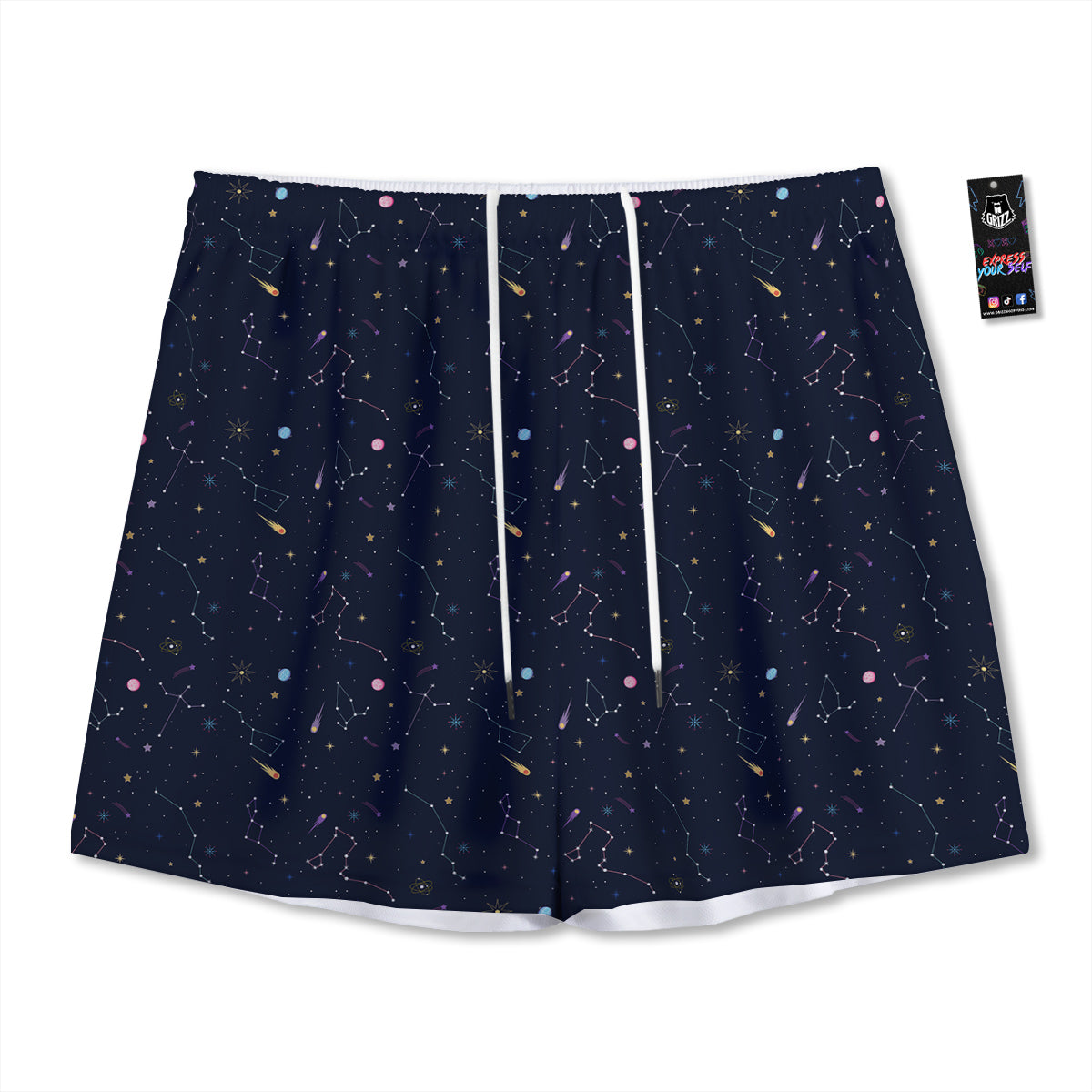 Fresh Salmon Print Mesh Shorts
