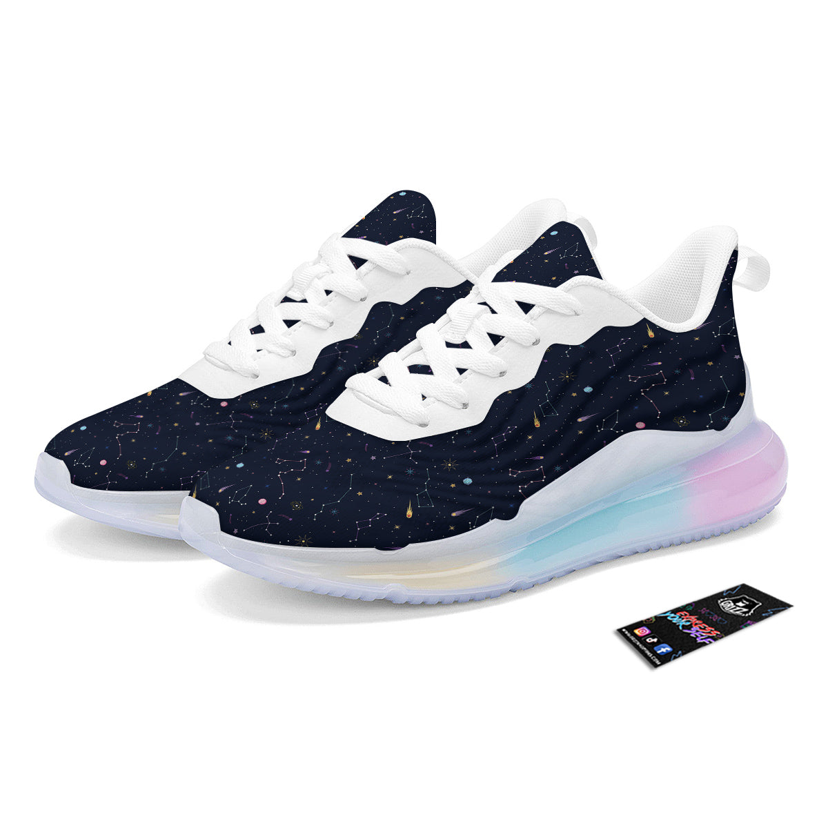 Galaxy Constellation Print Pattern Running Sneakers-grizzshop