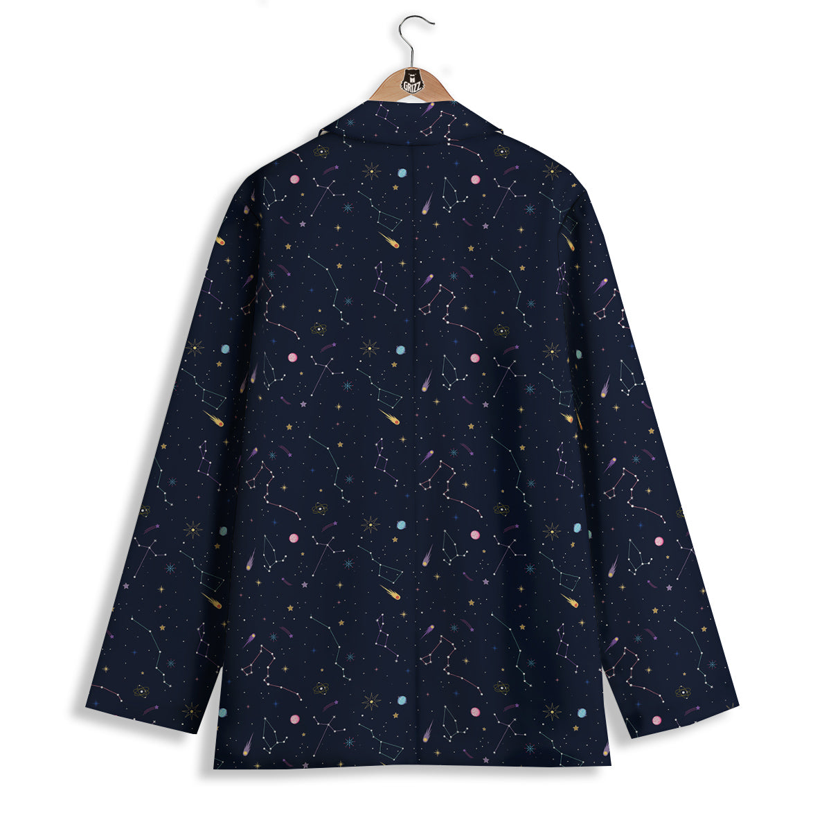 Galaxy Constellation Print Pattern Women's Blazer-grizzshop