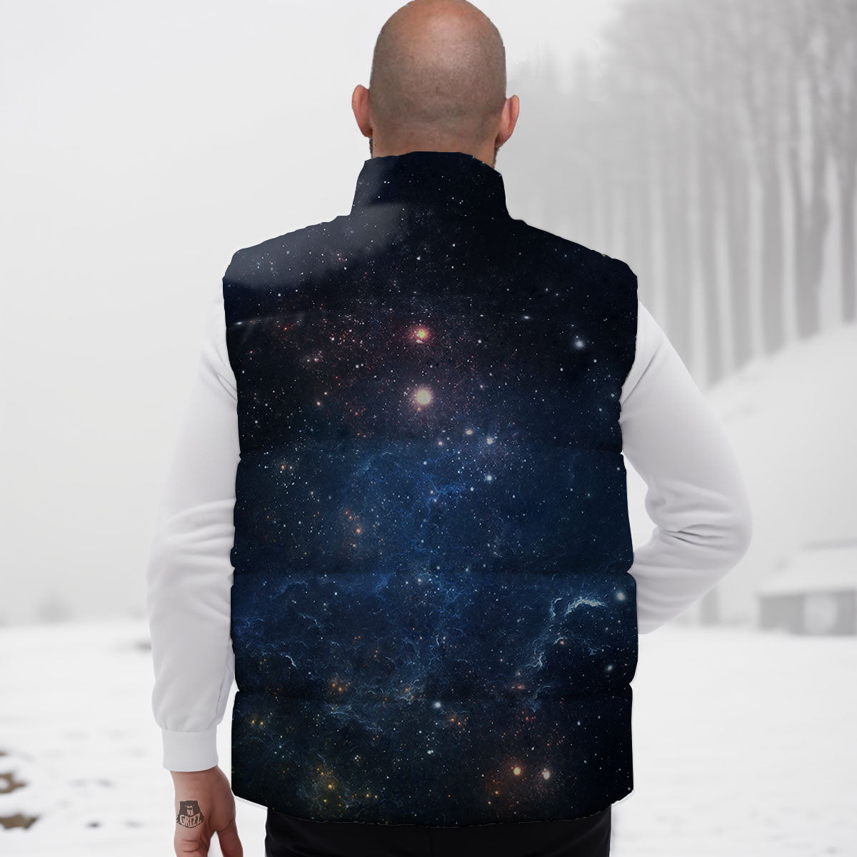 Galaxy Deep Space Dark Universe Print Down Vest