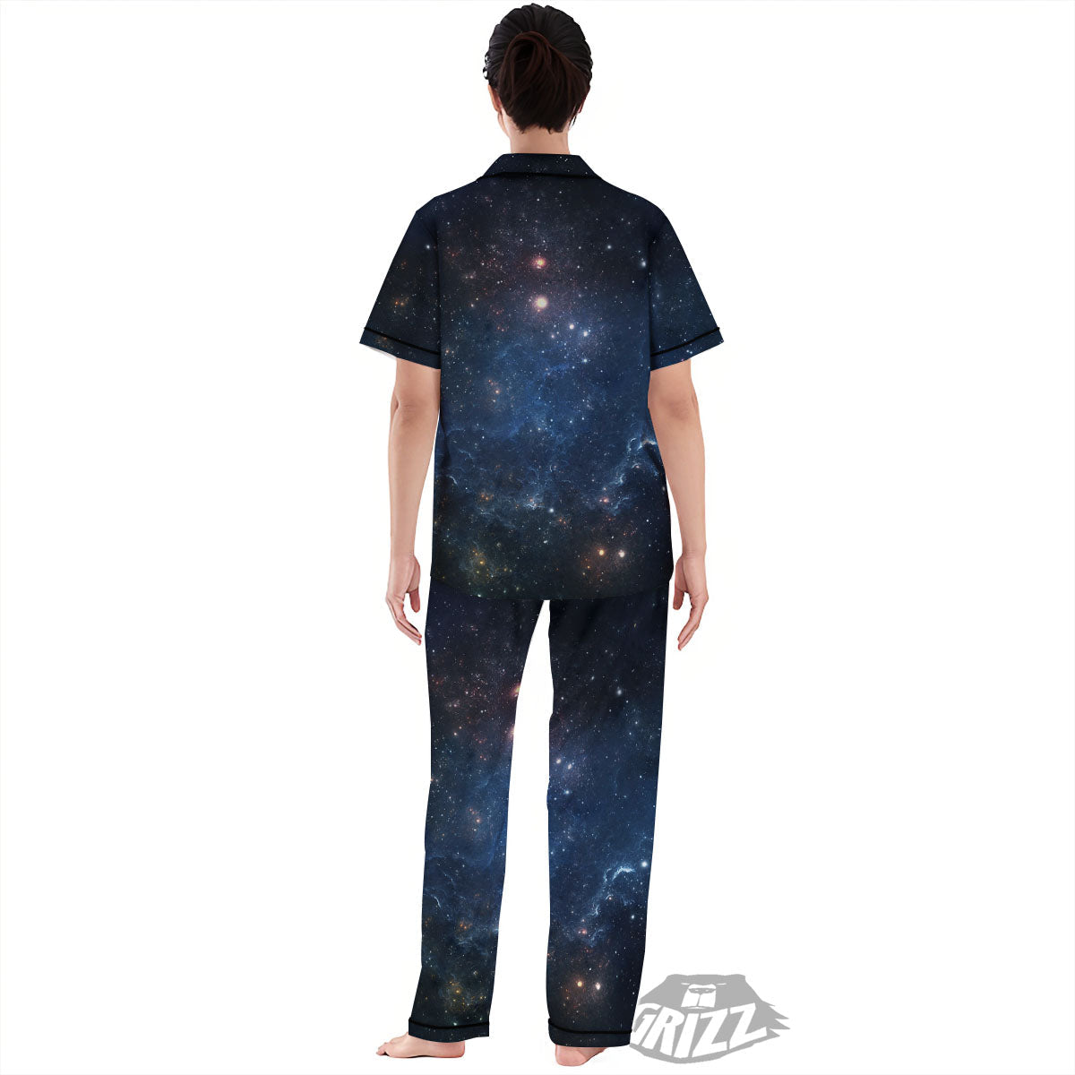 Galaxy Deep Space Dark Universe Print Women's Pajamas Set-grizzshop