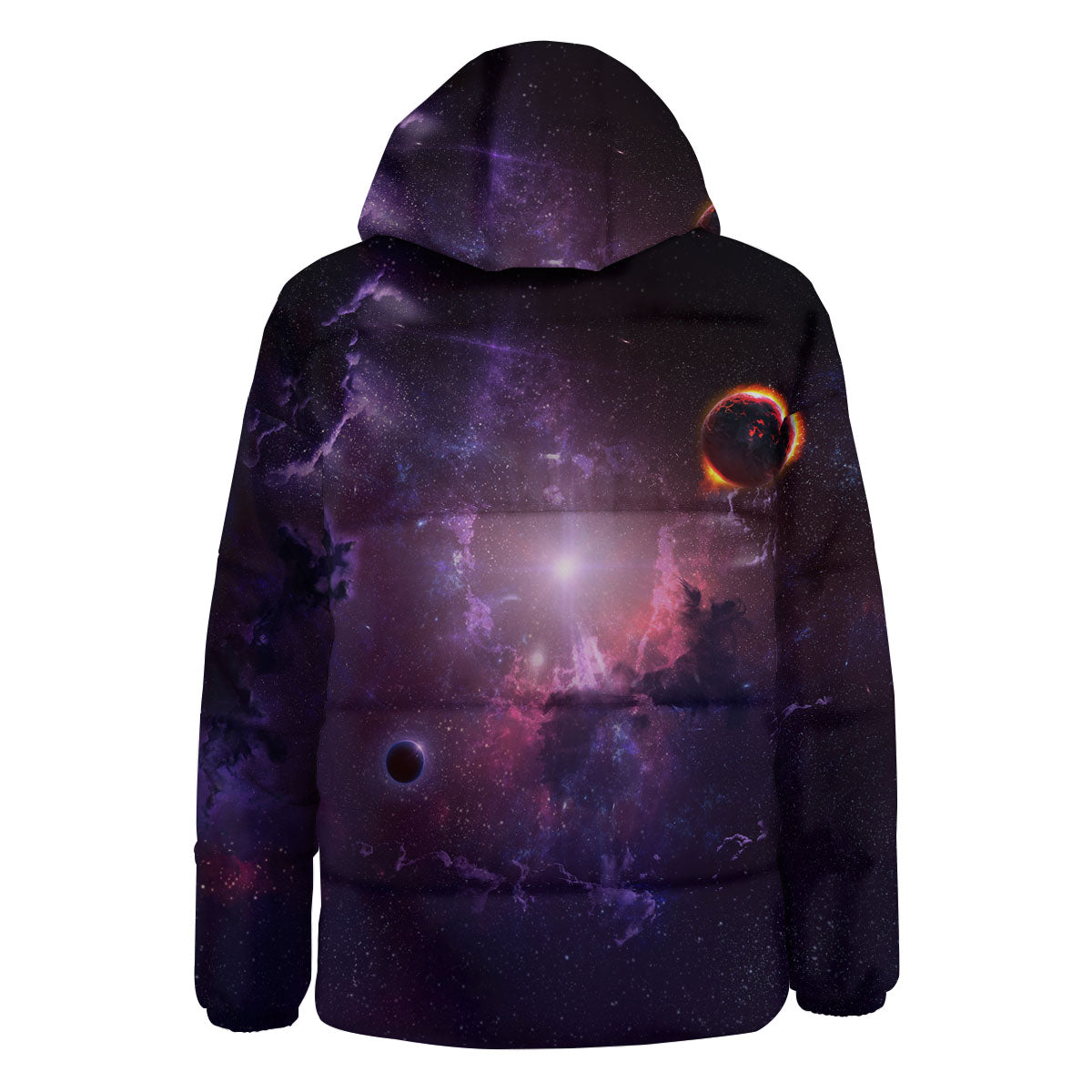 Galaxy Deep Space Light Stardust Print Down Jacket-grizzshop