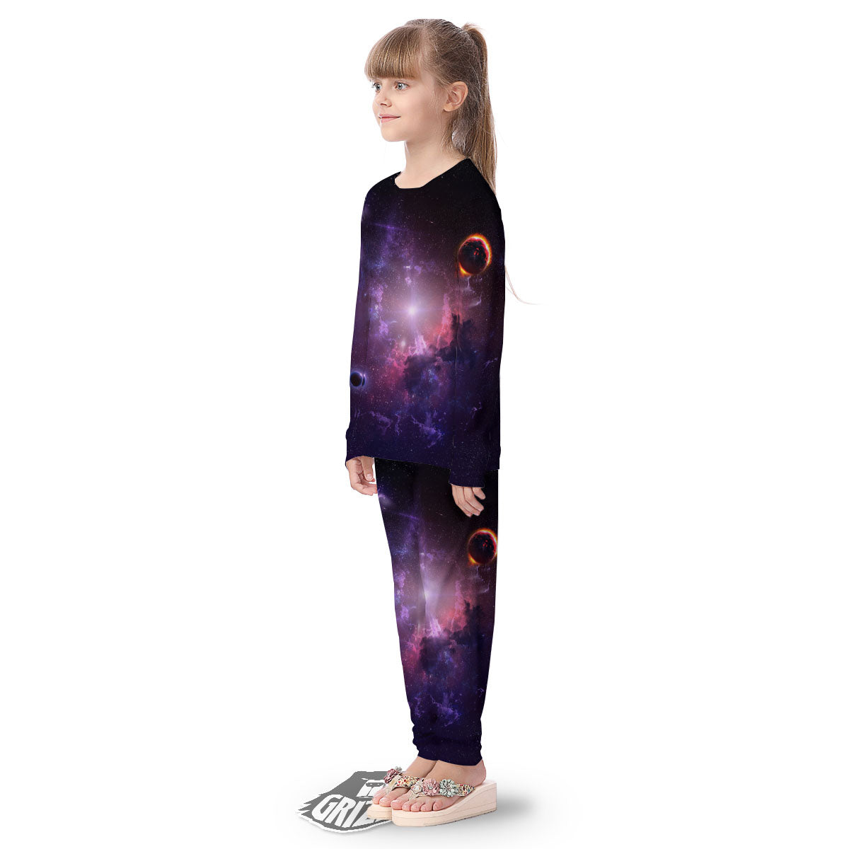 Galaxy Deep Space Light Stardust Print Kid's Pajamas-grizzshop