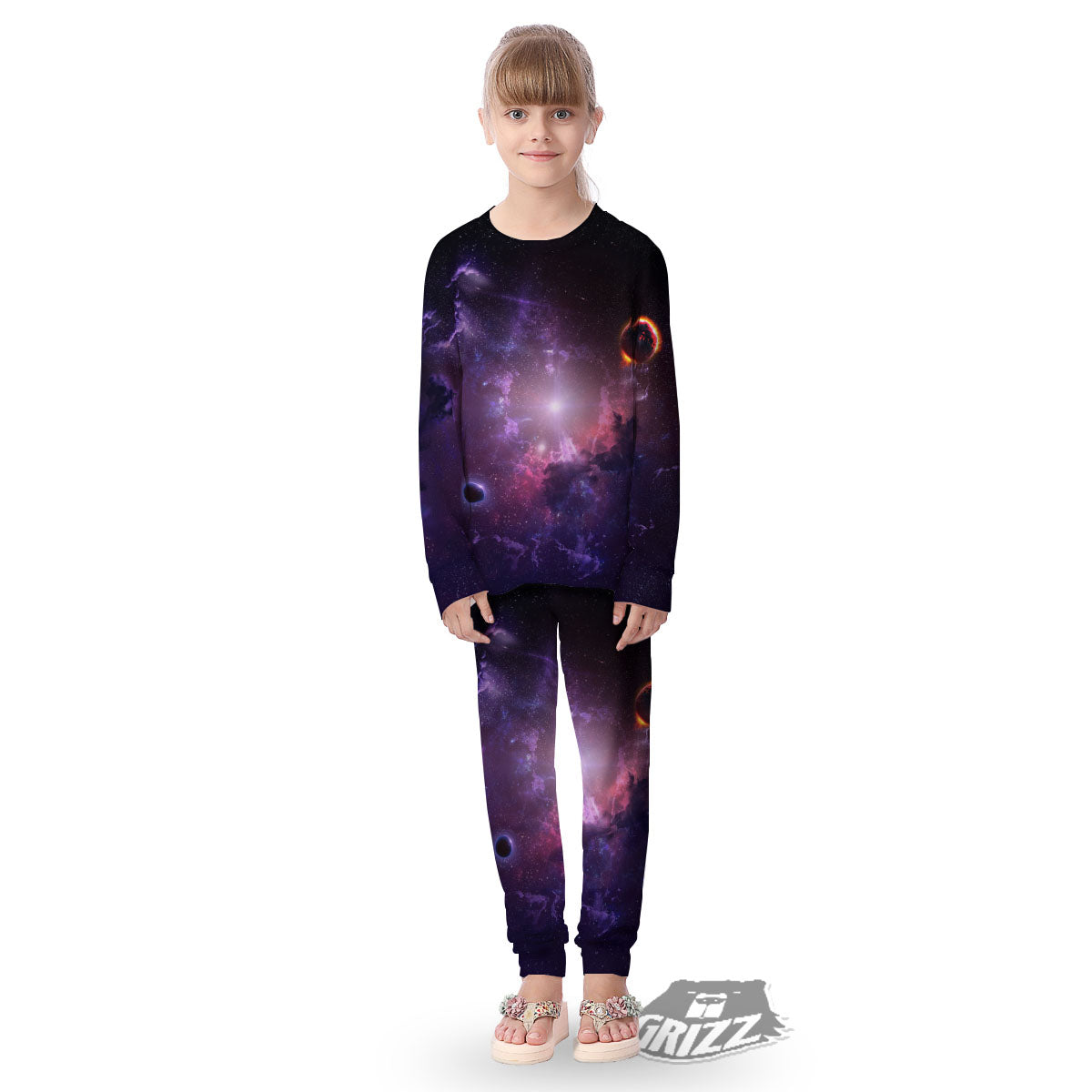Galaxy Deep Space Light Stardust Print Kid's Pajamas-grizzshop