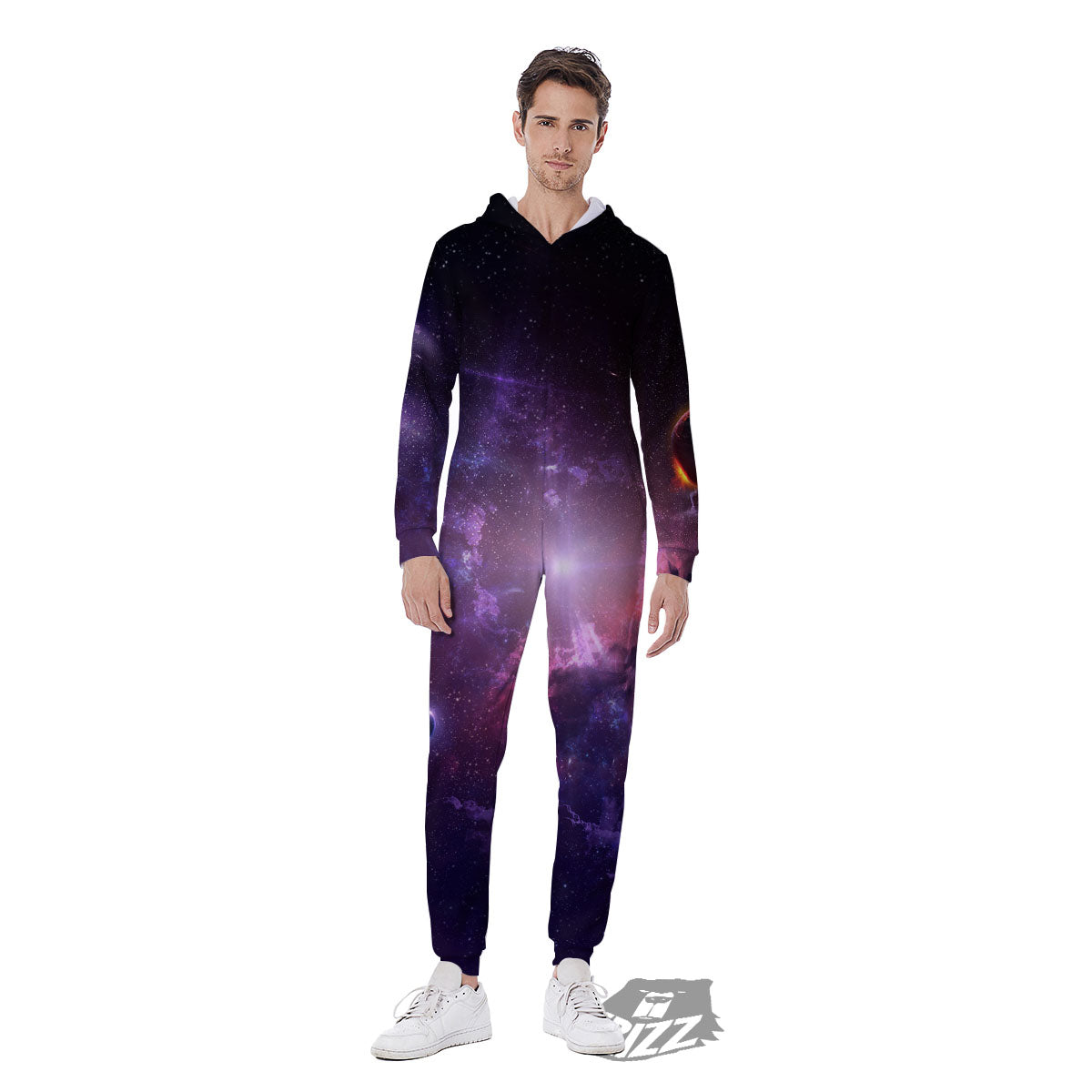 Galaxy Deep Space Light Stardust Print Men's Jumpsuit-grizzshop