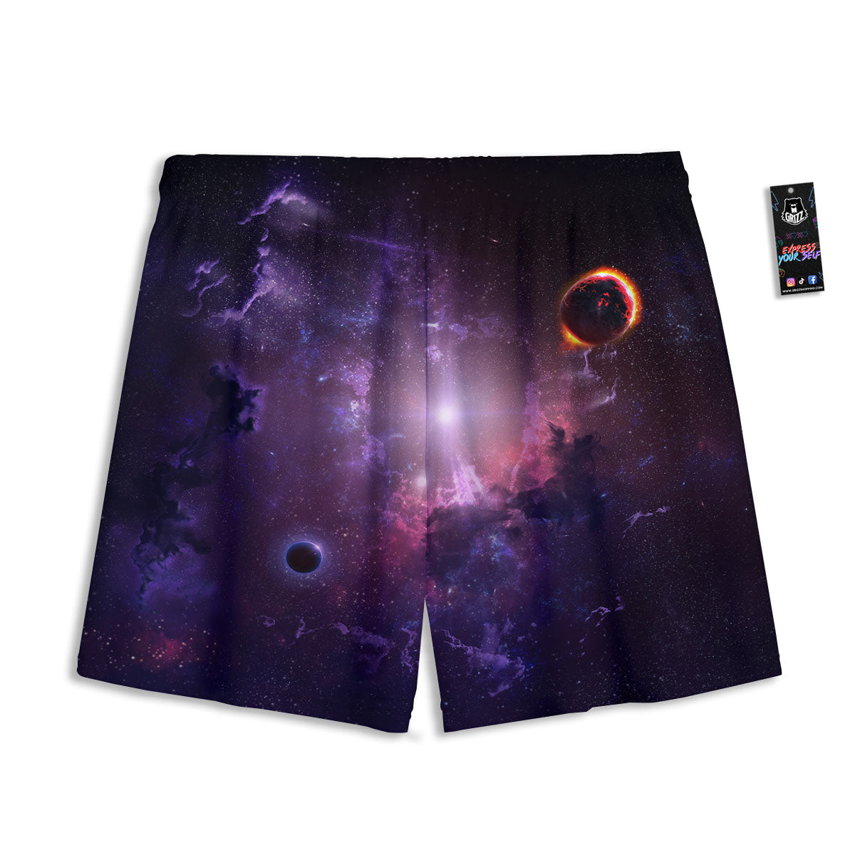 Galaxy Deep Space Light Stardust Print Mesh Shorts