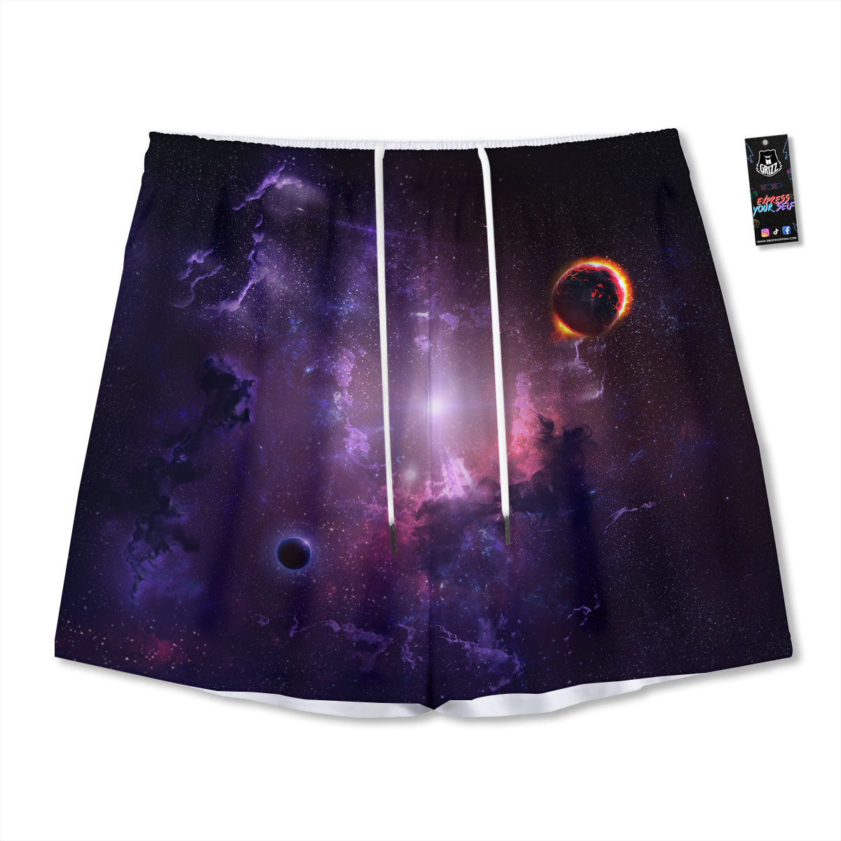 Galaxy Deep Space Light Stardust Print Mesh Shorts