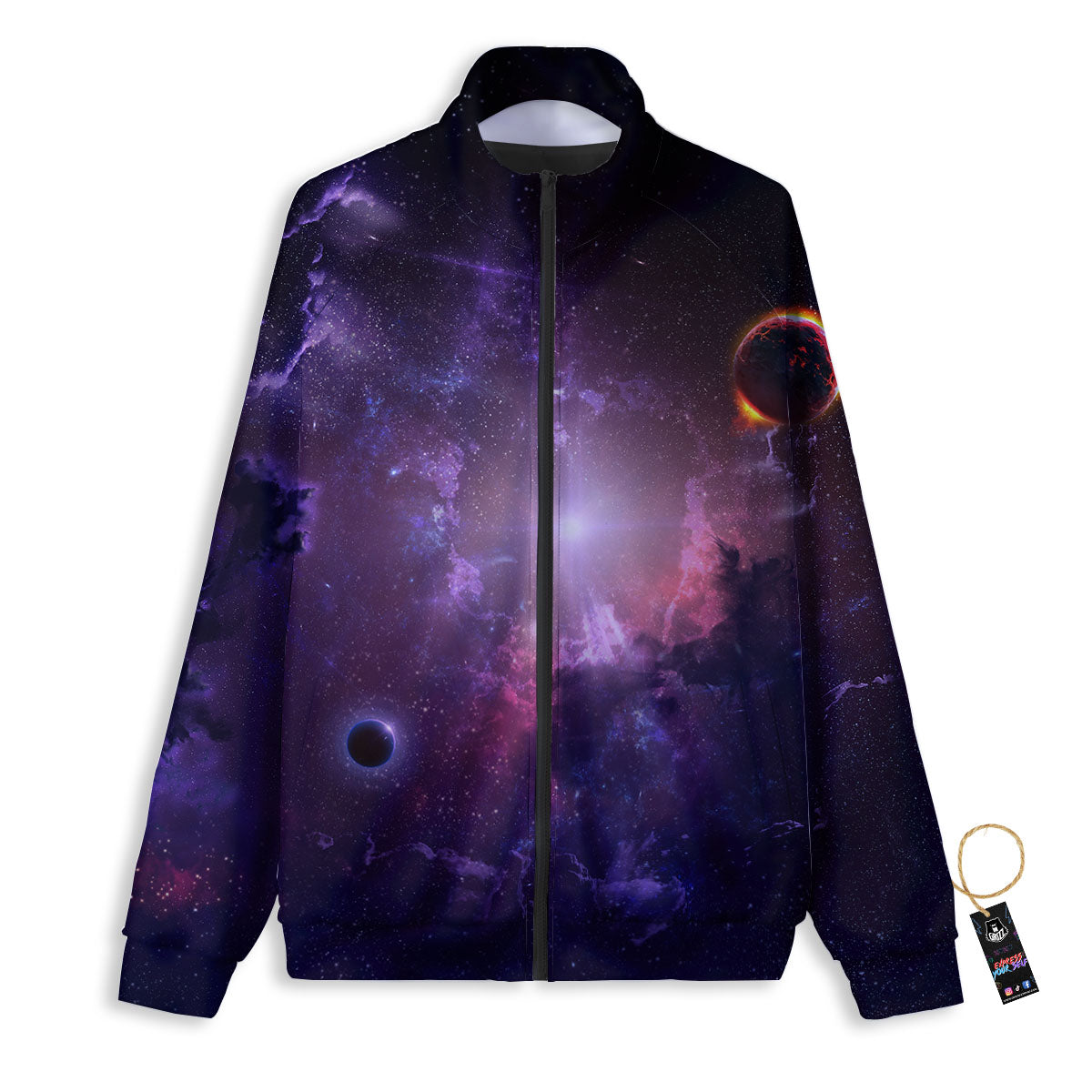 Galaxy Deep Space Light Stardust Print Track Jacket-grizzshop