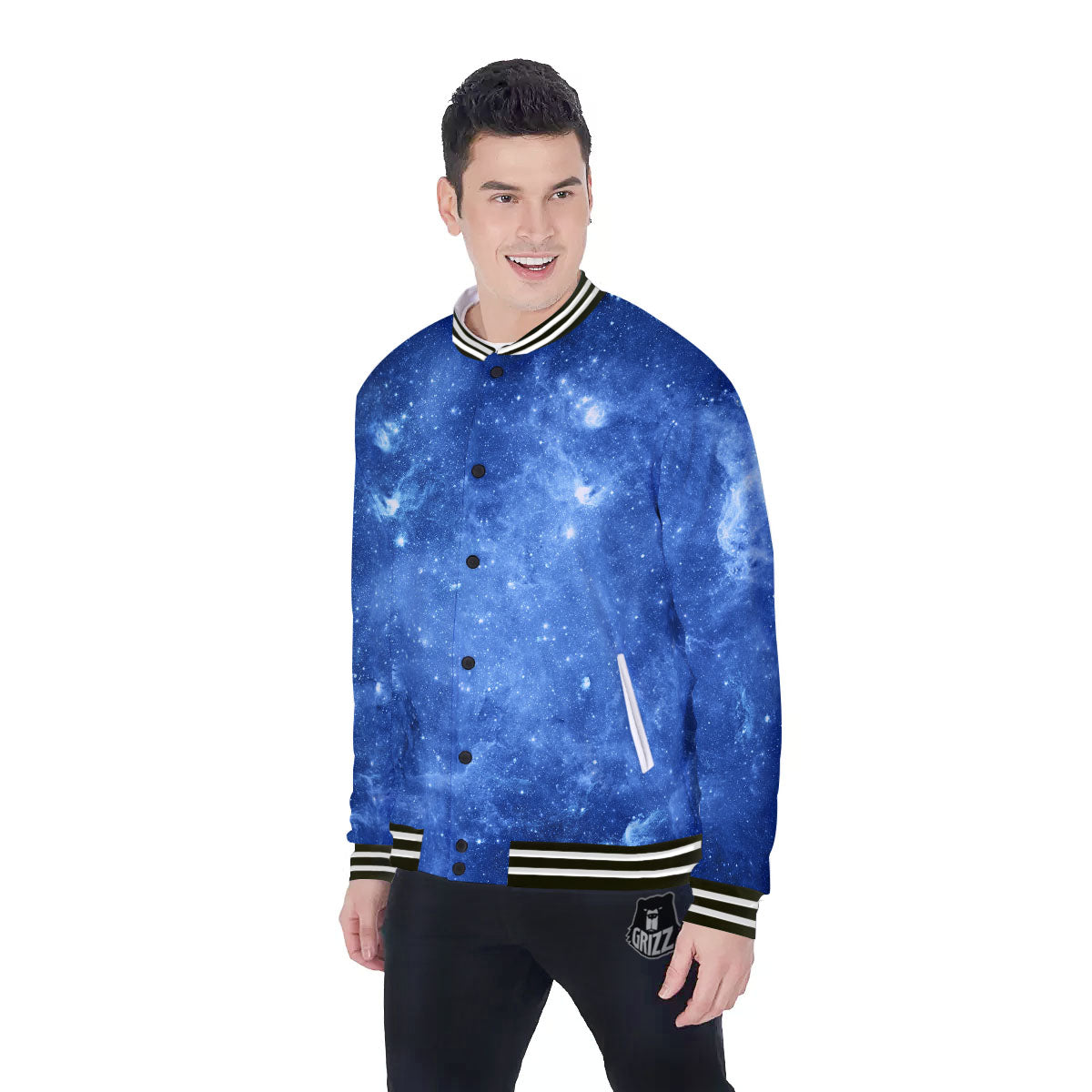 Galaxy Deep Space Nebula Universe Print Baseball Jacket-grizzshop