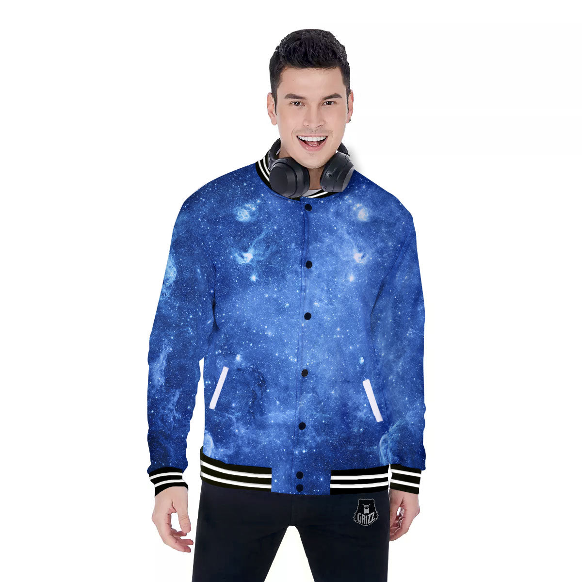 Galaxy Deep Space Nebula Universe Print Baseball Jacket-grizzshop