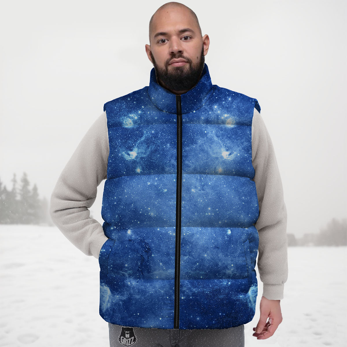 Galaxy Deep Space Nebula Universe Print Down Vest
