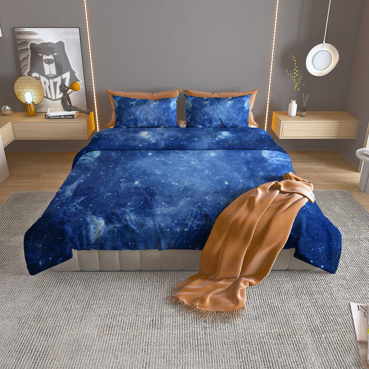 Galaxy Deep Space Nebula Universe Print Duvet Cover Bedding Set