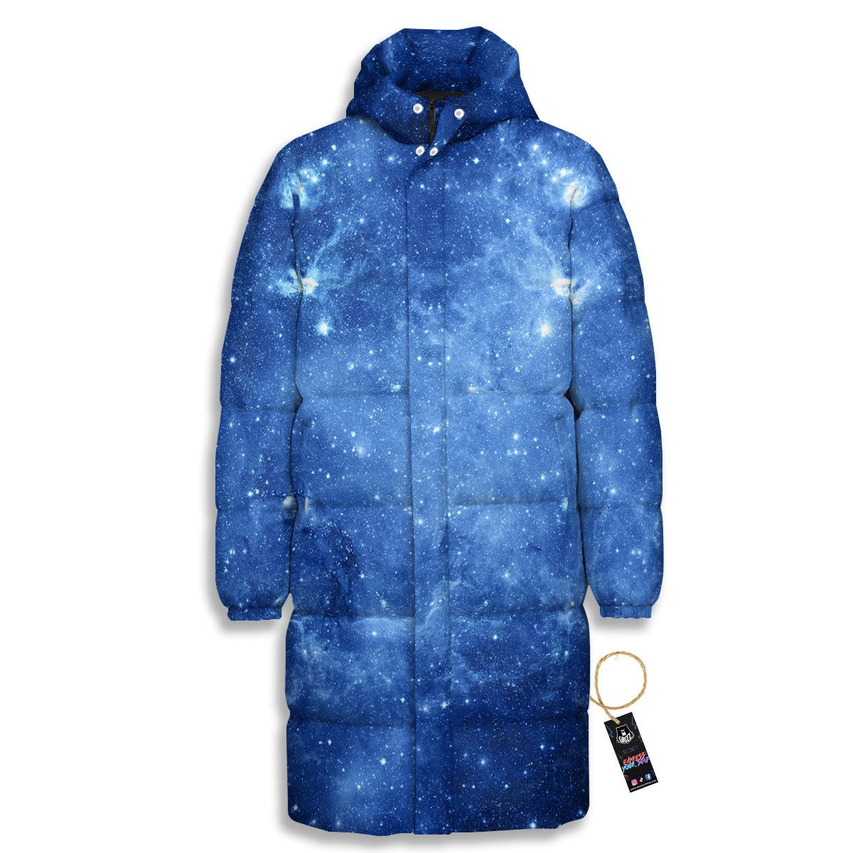 Galaxy Deep Space Nebula Universe Print Long Down Jacket-grizzshop