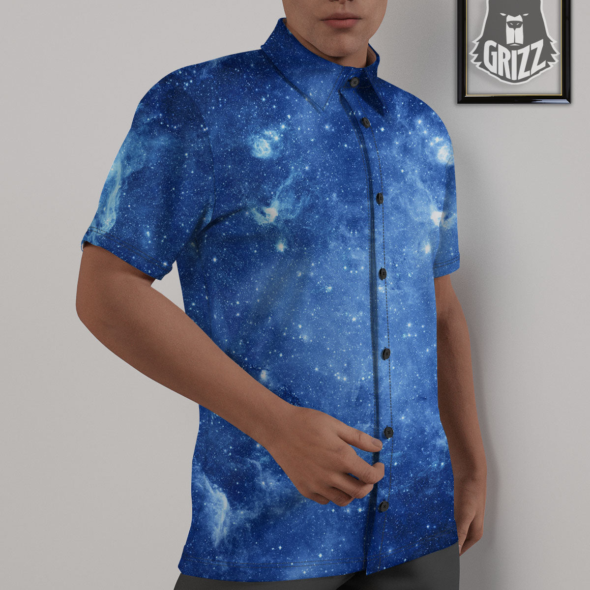 Galaxy Deep Space Nebula Universe Print Untucked Shirts-grizzshop