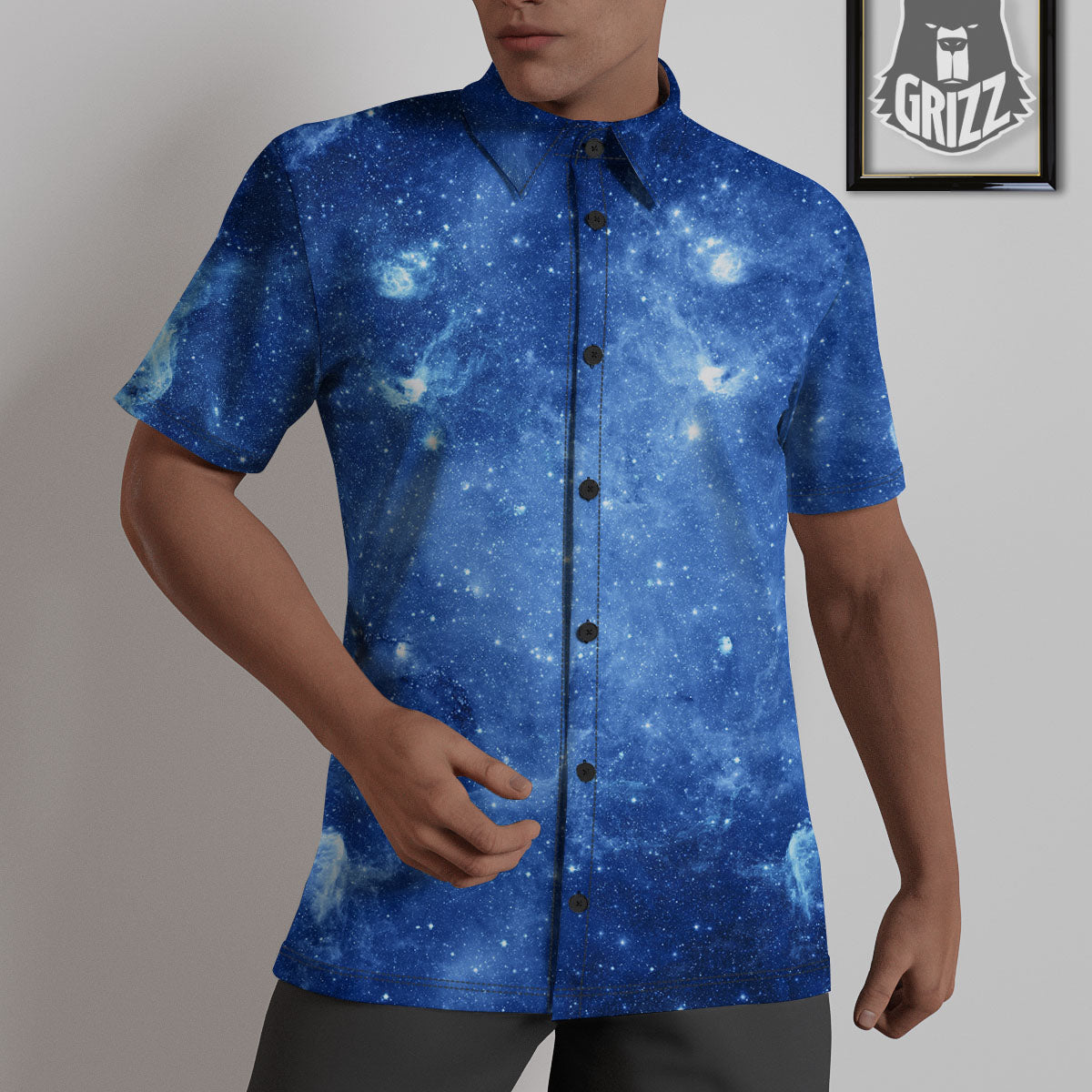 Galaxy Deep Space Nebula Universe Print Untucked Shirts-grizzshop