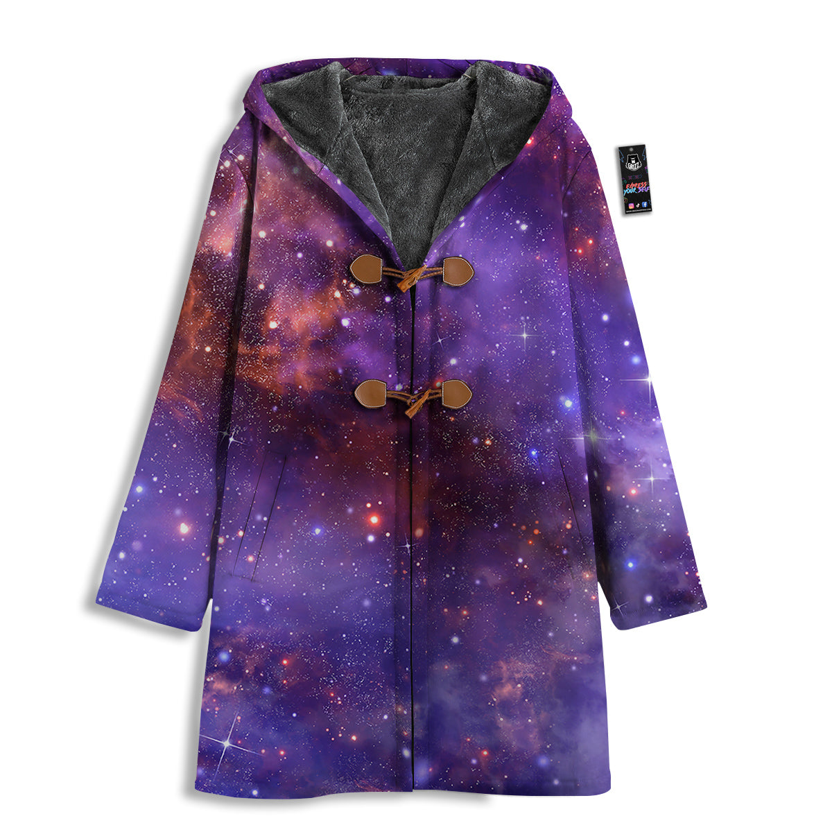 Galaxy Outer Space Dark Purple Print Men's Windbreaker Jacket-grizzshop