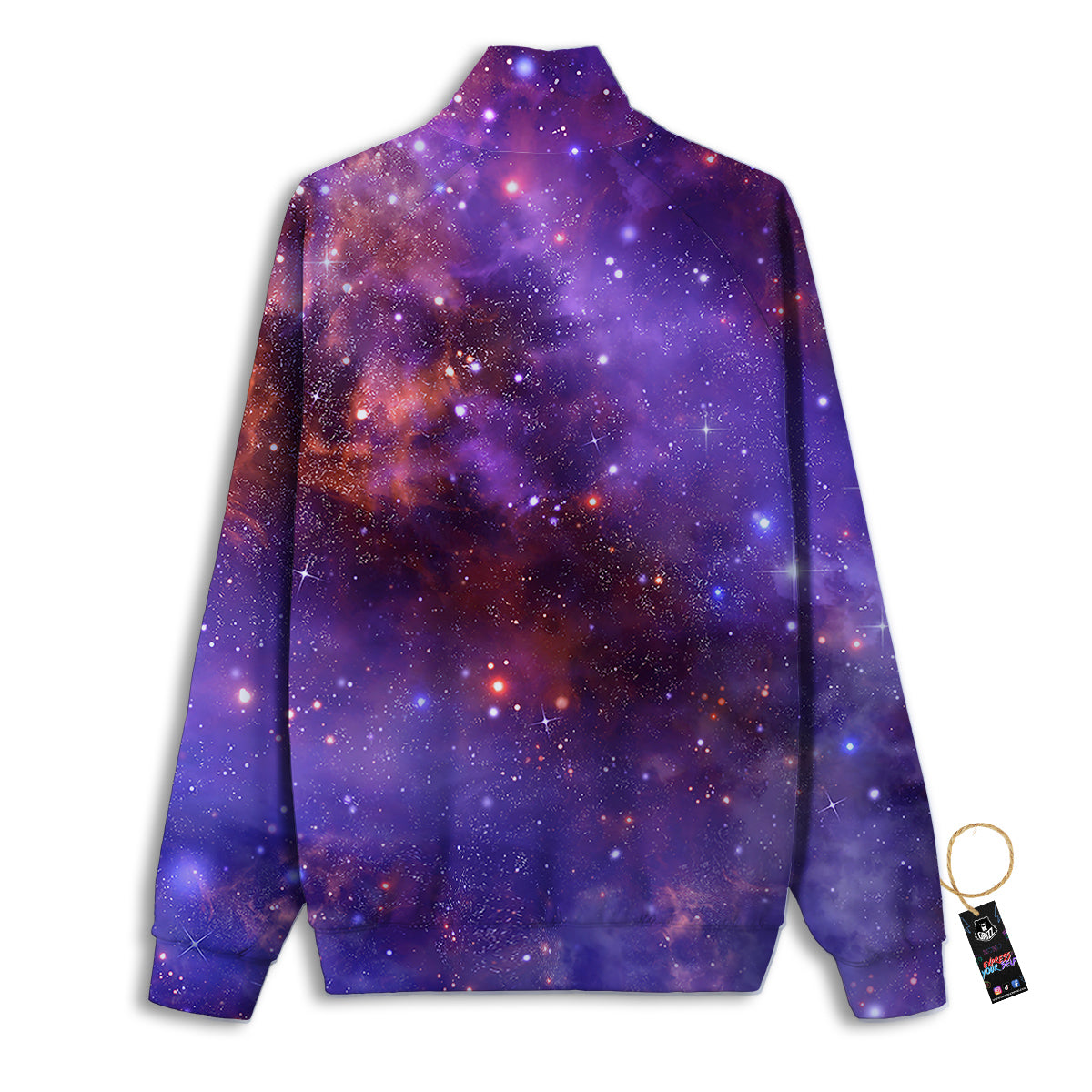 Galaxy Outer Space Dark Purple Print Track Jacket-grizzshop