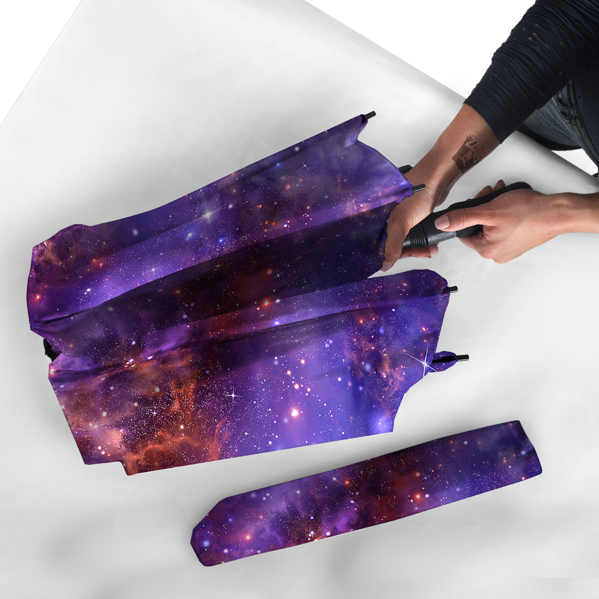 Galaxy Outer Space Dark Purple Print Umbrella-grizzshop